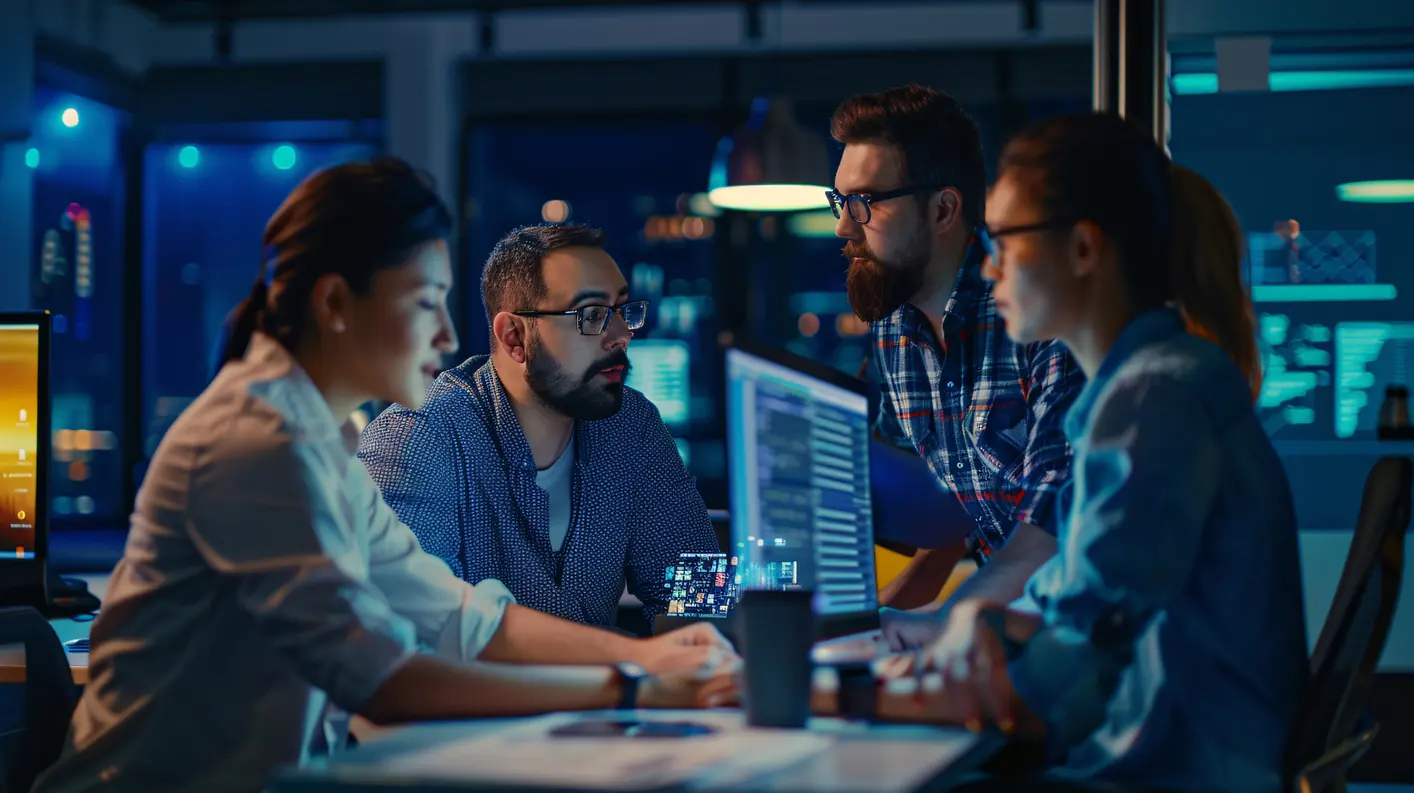 Team discussing a project