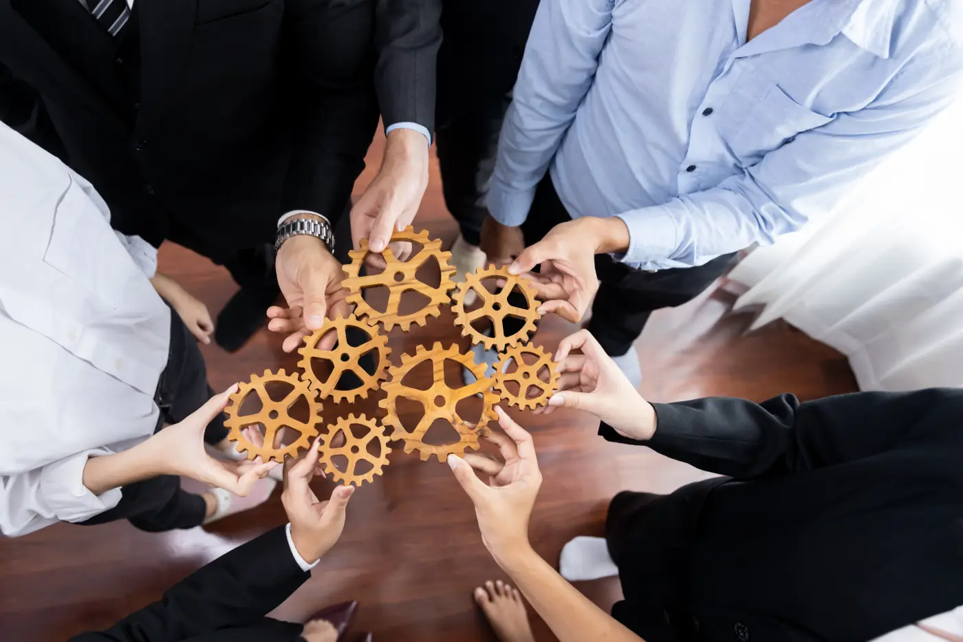 Multiracial business team collaboration
